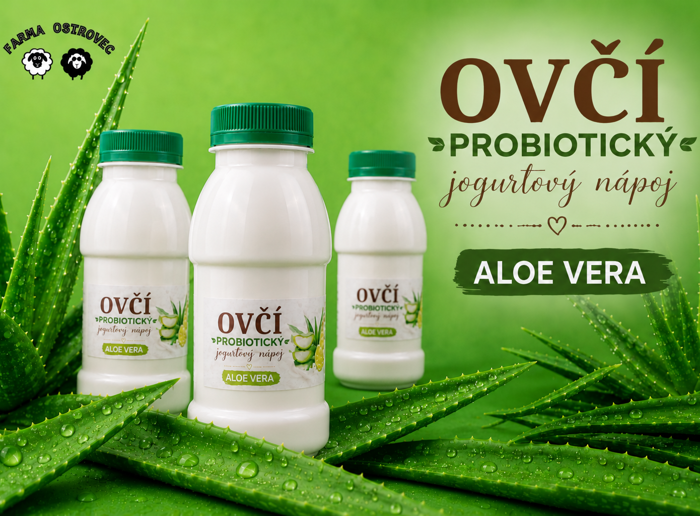 Ovčí probiotický jogurtový nápoj aloe vera