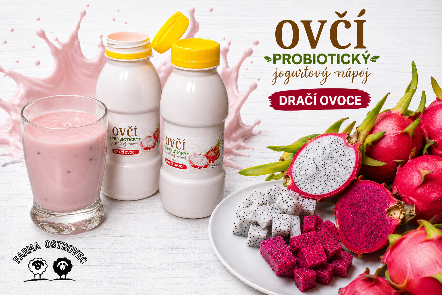 Ovčí probiotický jogurtový nápoj dračí ovoce